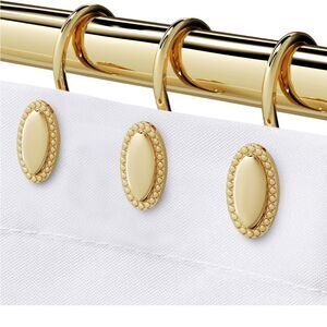 Gold Shower Curtain Hooks, set of 12